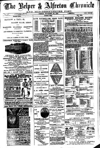 cover page of Belper & Alfreton Chronicle published on November 23, 1894