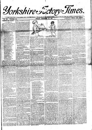 cover page of Yorkshire Factory Times published on December 25, 1891