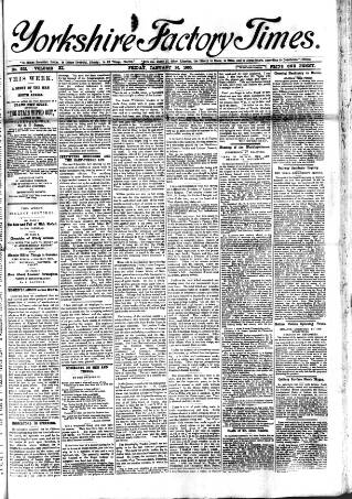 cover page of Yorkshire Factory Times published on January 26, 1900