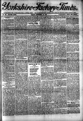 cover page of Yorkshire Factory Times published on November 23, 1906