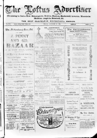 cover page of Loftus Advertiser published on December 25, 1914