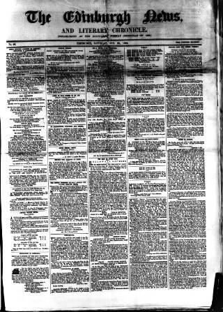 cover page of Edinburgh News and Literary Chronicle published on January 26, 1850