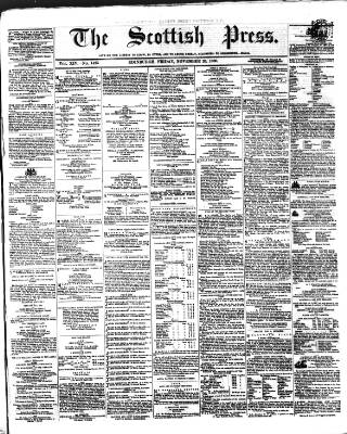 cover page of Scottish Press published on November 23, 1860