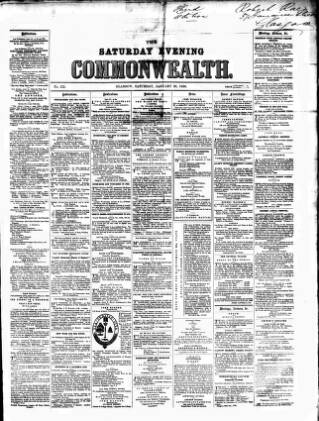 cover page of Commonwealth (Glasgow) published on January 26, 1856