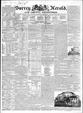 cover page of Surrey Herald and County Advertiser published on January 1, 1828