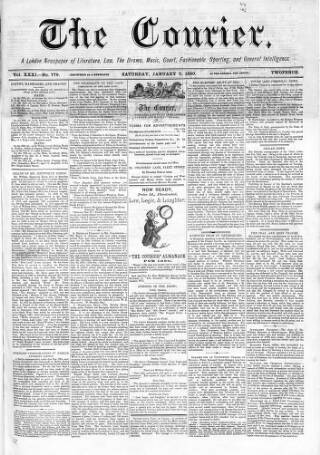 cover page of Courier and West-End Advertiser published on January 3, 1880