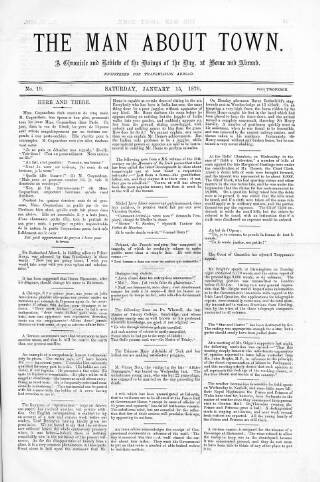 cover page of Man about Town published on January 15, 1870