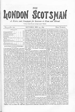 cover page of London Scotsman published on December 25, 1869