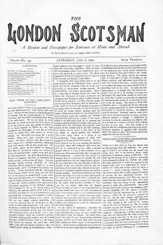 cover page of London Scotsman published on January 8, 1870