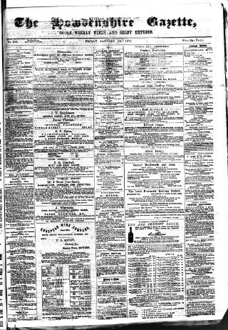 cover page of Howdenshire Gazette published on January 26, 1877