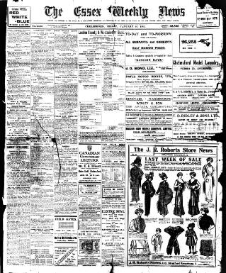 cover page of Essex Weekly News published on January 26, 1912