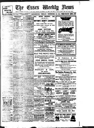 cover page of Essex Weekly News published on December 25, 1914