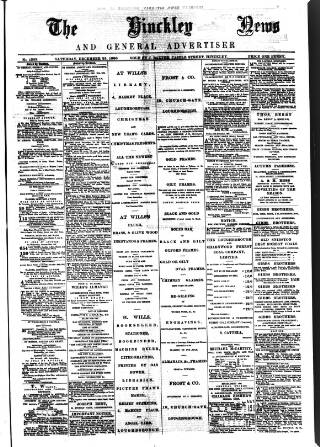 cover page of Hinckley News published on December 25, 1886