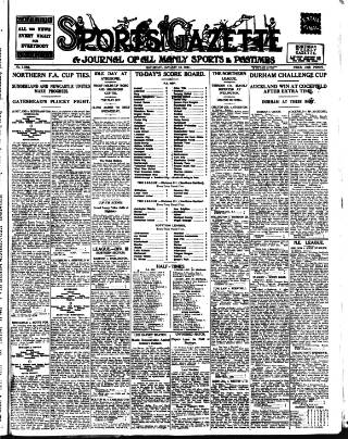 cover page of Sports Gazette (Middlesbrough) published on January 10, 1931