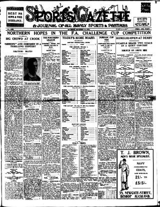 cover page of Sports Gazette (Middlesbrough) published on November 14, 1931