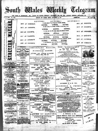 cover page of Newport Gazette published on November 23, 1888