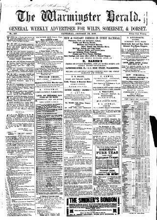 cover page of Warminster Herald published on January 26, 1867