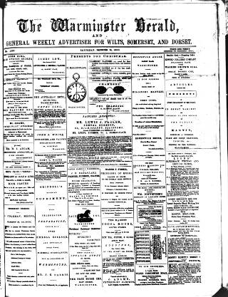 cover page of Warminster Herald published on December 25, 1880