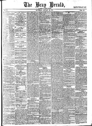 cover page of Bray and South Dublin Herald published on January 26, 1878