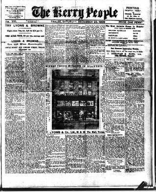 cover page of Kerry People published on December 25, 1909