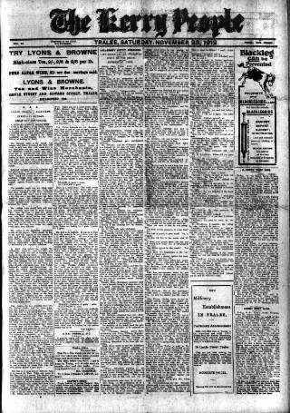 cover page of Kerry People published on November 23, 1912