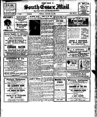 cover page of West Ham and South Essex Mail published on January 26, 1923