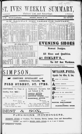 cover page of St. Ives Weekly Summary published on January 26, 1901