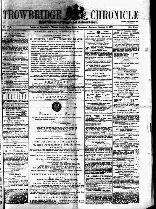 cover page of Trowbridge Chronicle published on December 25, 1875