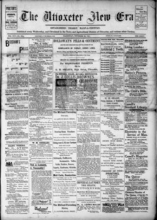 cover page of Uttoxeter New Era published on December 25, 1901