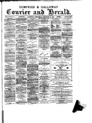 cover page of Dumfries & Galloway Courier and Herald published on December 25, 1889