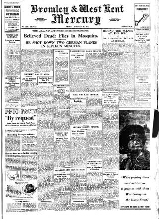 cover page of Bromley & West Kent Mercury published on January 26, 1945