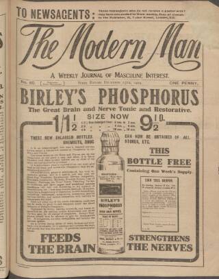 cover page of Modern Man published on December 25, 1909