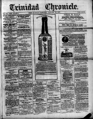 cover page of Trinidad Chronicle published on January 26, 1878