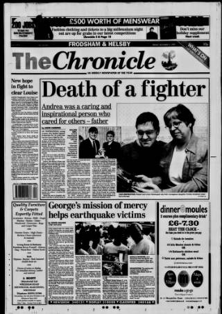 cover page of Chester Chronicle (Frodsham & Helsby edition) published on December 3, 1999