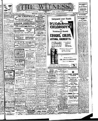 cover page of Witness (Belfast) published on November 23, 1917