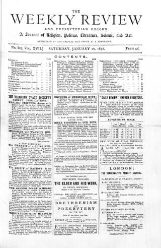 cover page of Weekly Review (London) published on January 26, 1878