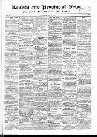 cover page of London & Provincial News and General Advertiser published on December 29, 1866