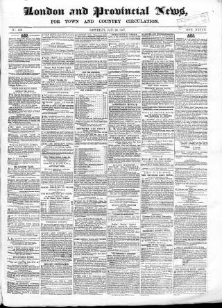 cover page of London & Provincial News and General Advertiser published on January 26, 1867