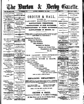 cover page of Burton & Derby Gazette published on December 24, 1886