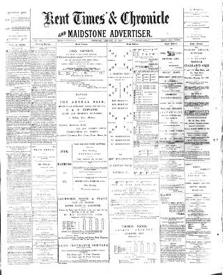 cover page of Kent Times published on January 26, 1893