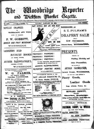 cover page of Woodbridge Reporter published on January 26, 1899