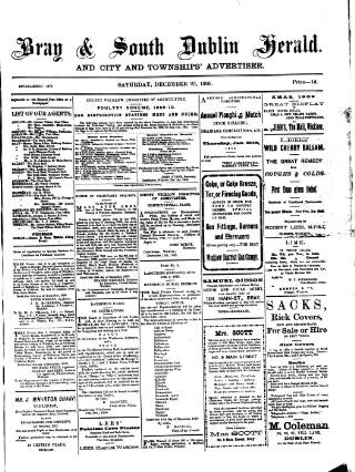 cover page of Bray and South Dublin Herald published on December 25, 1909