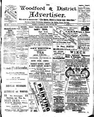 cover page of Woodford and District Advertiser published on January 26, 1907