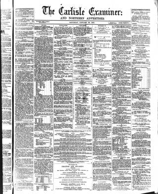 cover page of Carlisle Examiner and North Western Advertiser published on January 26, 1861