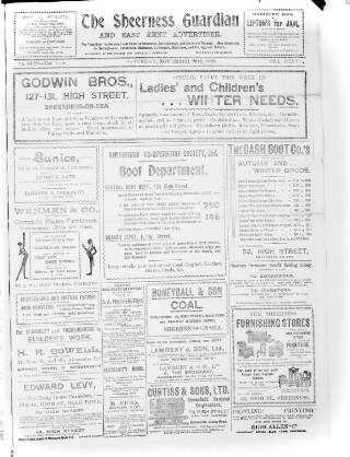 cover page of Sheerness Guardian and East Kent Advertiser published on November 23, 1918