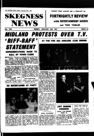 cover page of Skegness News published on January 26, 1962