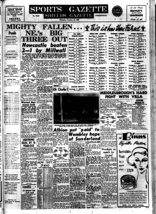 cover page of Football Gazette (South Shields) published on January 26, 1957