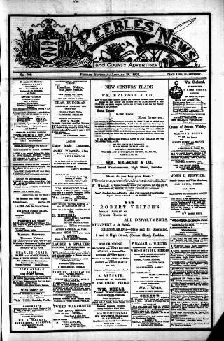 cover page of Peebles News published on January 26, 1901