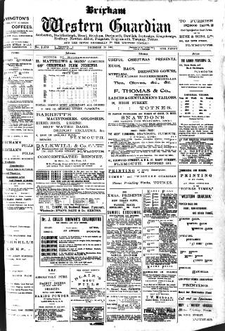 cover page of Brixham Western Guardian published on December 25, 1902