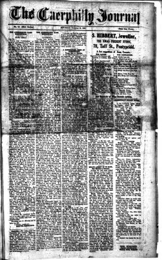 cover page of Caerphilly Journal published on December 25, 1920